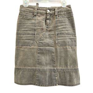 MNG (Mango) Stylish Khaki Denim Skirt - Size US 2
